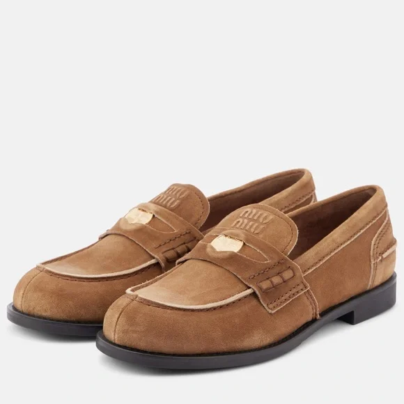 NEVER WORN Miu Miu Faded Suede Loafers - Picture 3 of 3